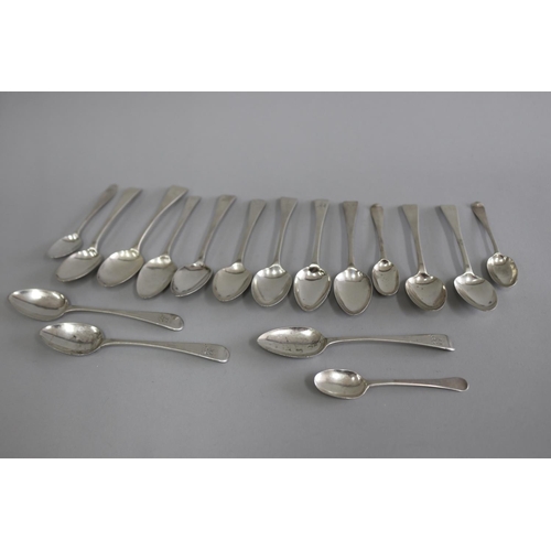 Antique sterling silver teaspoons, various