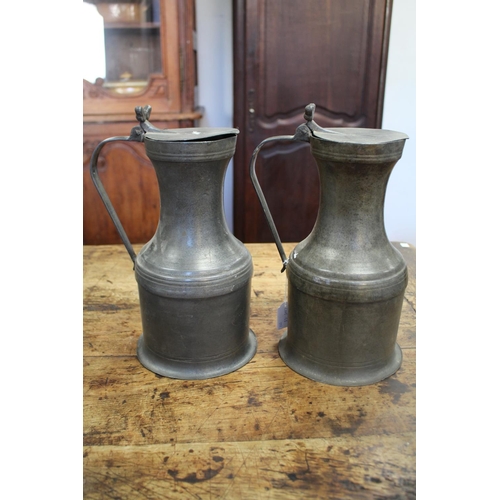 Pair of large antique French pewter 3ad8a4