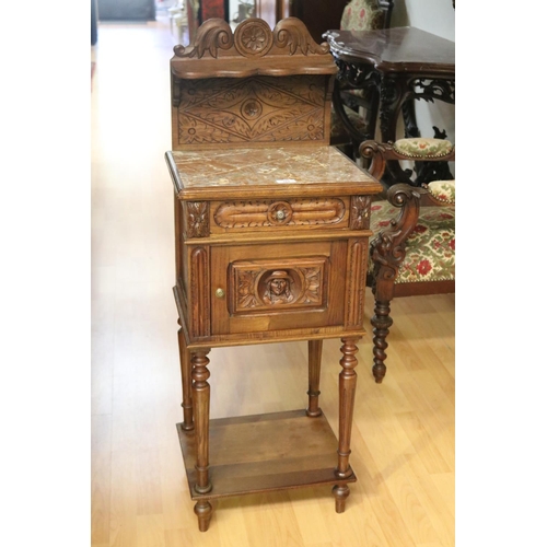 Antique French Brittany oak nightstand,
