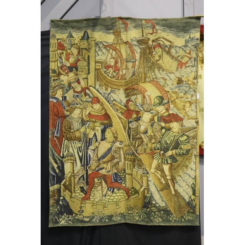 French 15th Century style painted tapestry,