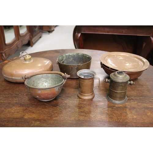 Assortment of antique French copper