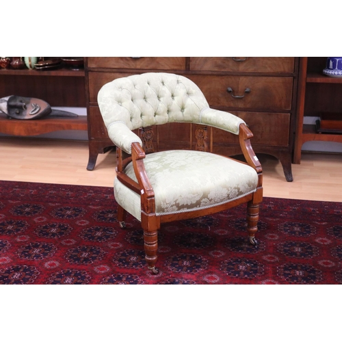 Edwardian mahogany tub arm chair  3ad8f9