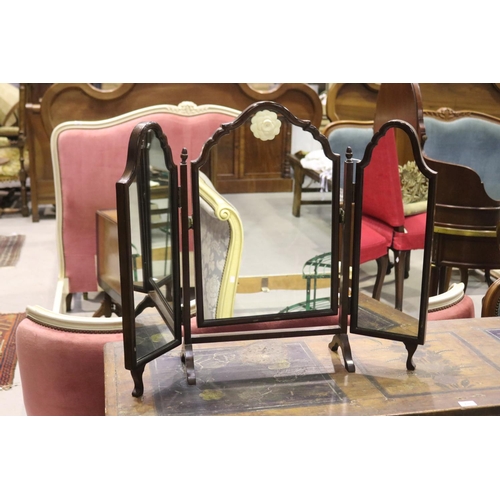 Three fold dressing table top mirror,