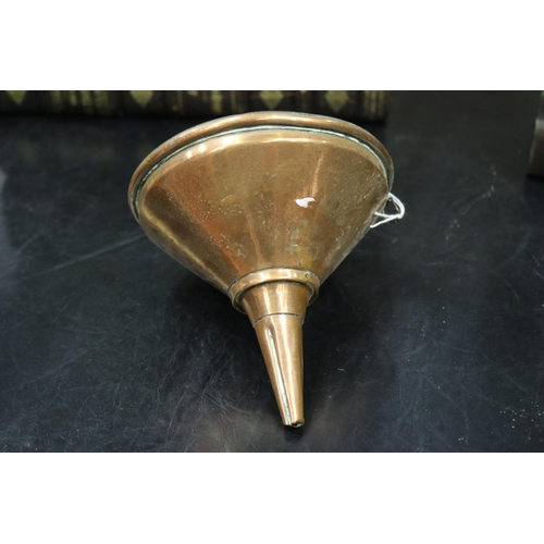 Antique French copper wine funnel,