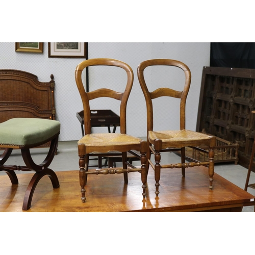 Pair of French petite country chairs,