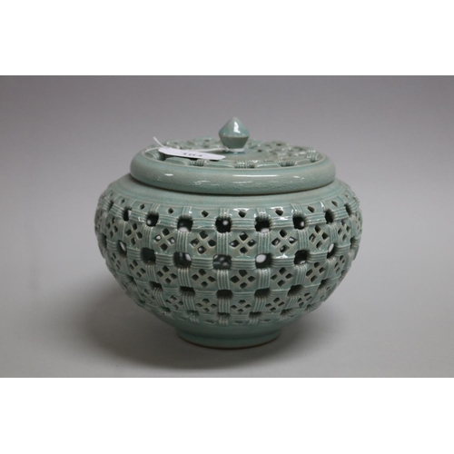 Korean Goryeo style celadon reticulated