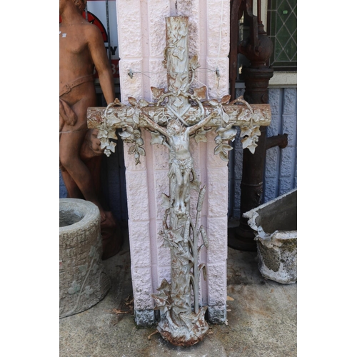 Antique French cast iron cross, Jesus,