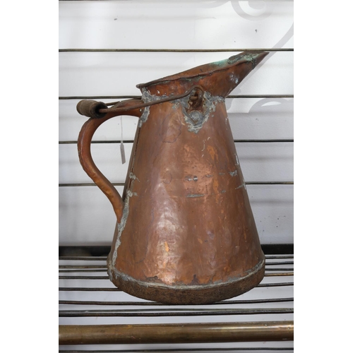Large antique copper swing handle