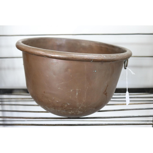 Large French copper mixing bowl,