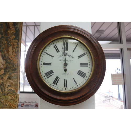 Late Victorian wall clock, retailed