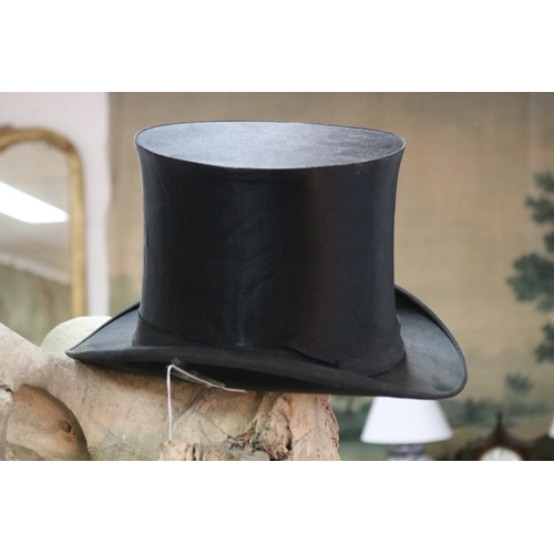 Antique French silk top hat, approx