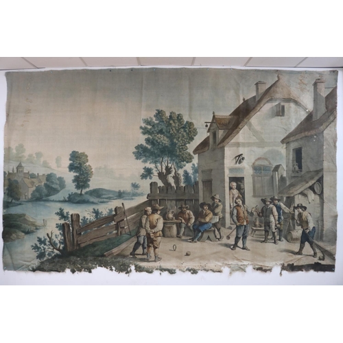 Large antique French chateau canvas  3ad9da