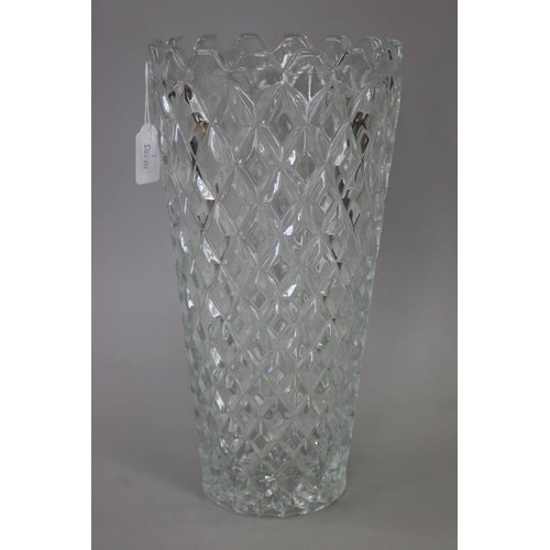 Large pressed glass vase, approx