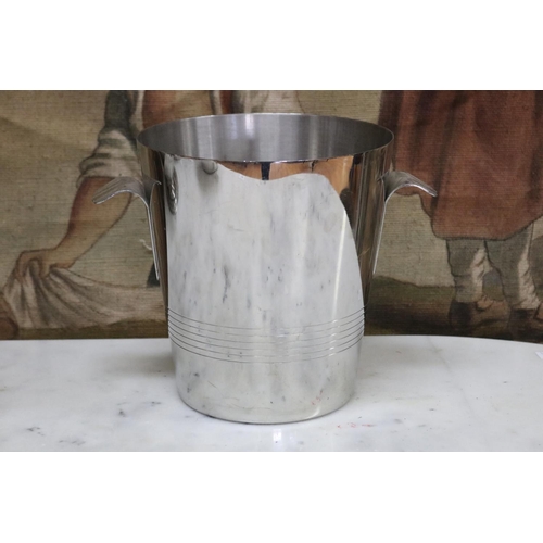 Inox twin handled champagne bucket,