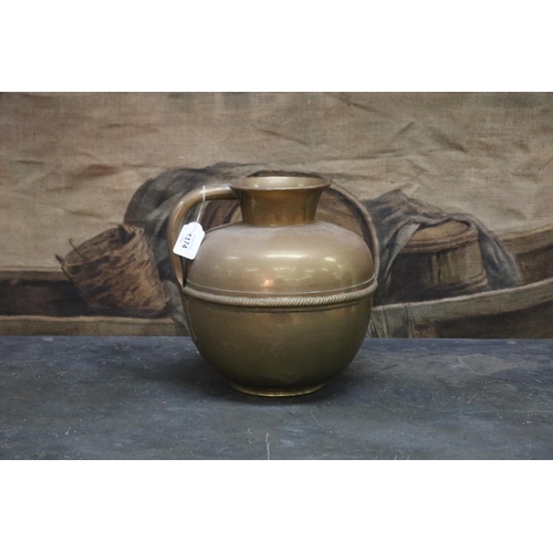 French brass water carrying jug,