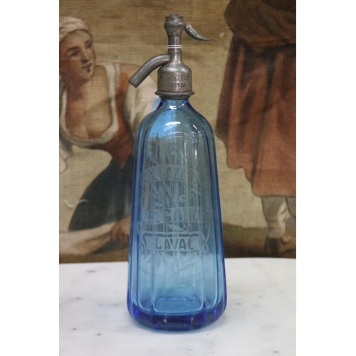 Vintage French blue glass soda