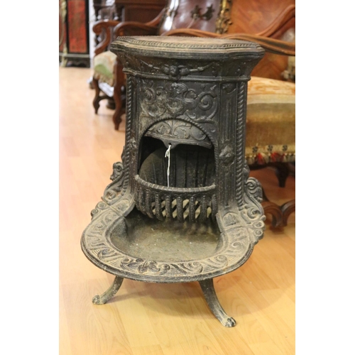 Antique French cast iron room heater  3ada2a