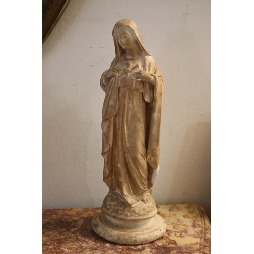 Vintage French cast plaster Mary figure,