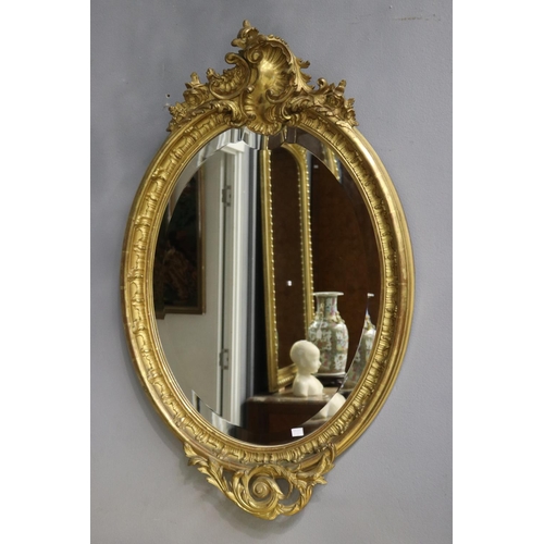 Fine antique French oval beveled