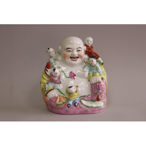 Chinese Famille Jaune porcelain Hotei,