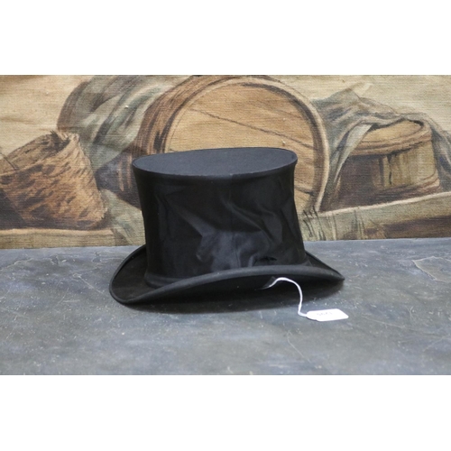 Antique French top hat collapsible  3ada70