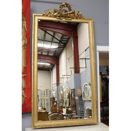 Antique French gilt salon mirror, with