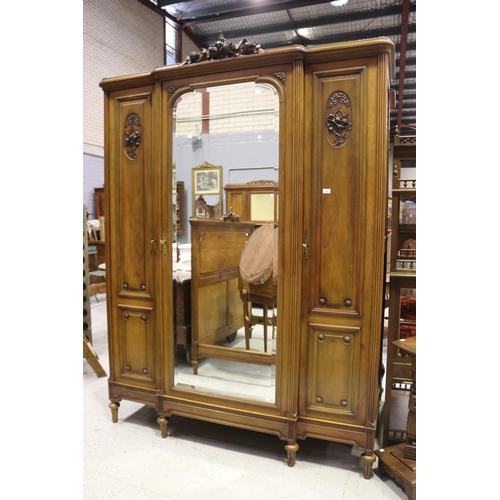 Antique French three door armoire, approx
