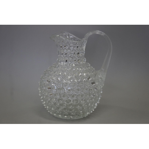 Bohemian glass pitcher, approx 23cm