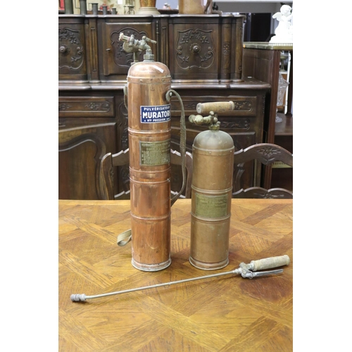 Two vintage French copper & brass