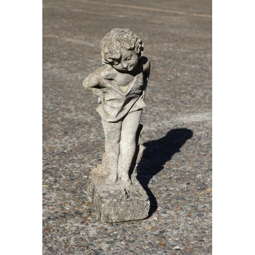 Composite stone garden statue of