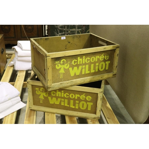 Two vintage wooden boxes with Chicoree