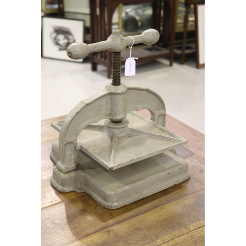 Antique French cast iron book press,