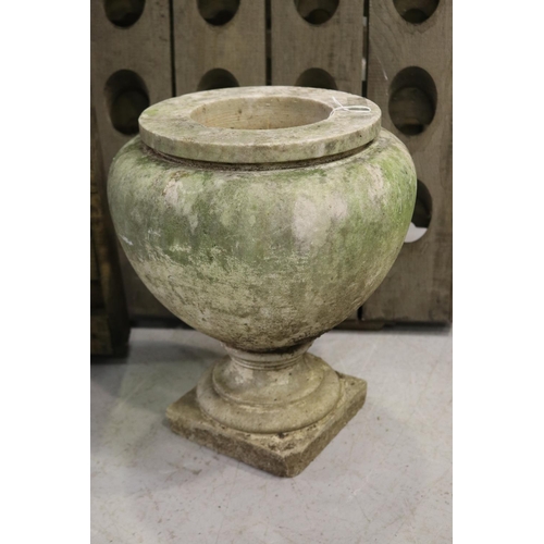 Antique marble urn, approx 34cm