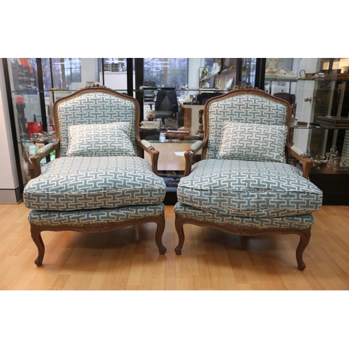 Pair of French Louis XV style armchairs,