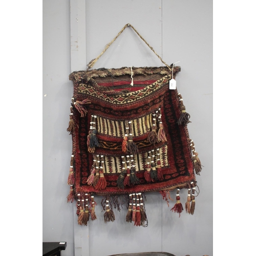 Tribal wool camel bag, with applied