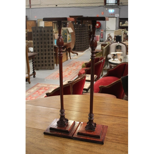 Pair of wooden pedestal stands  3adbad