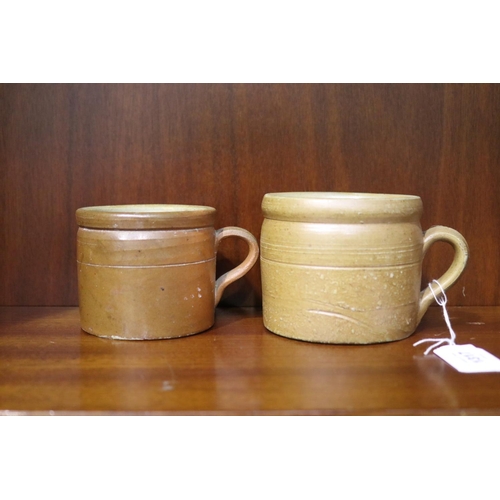 Two antique French stoneware pots,