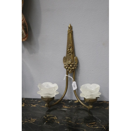 Two light brass sconce, approx