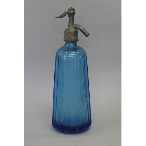 Vintage French bistro blue glass soda