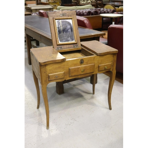 Antique French oak dressing table, likely