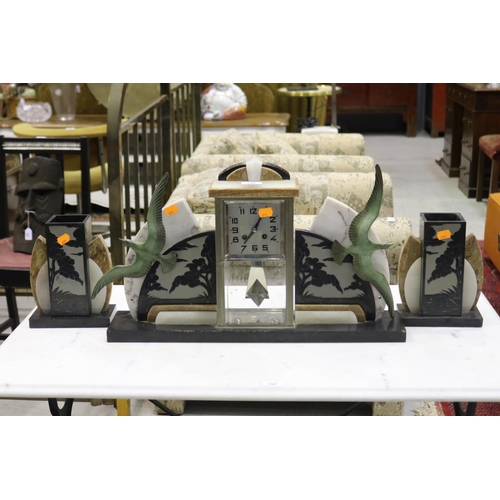French Art Deco mantle clock and 3adc20