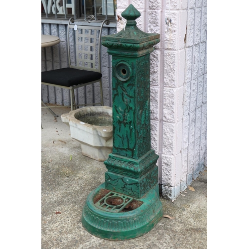 French green painted cast iron water