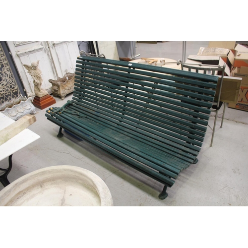 Antique cast iron and wooden slat