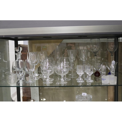 Assortment of glass ware to include
