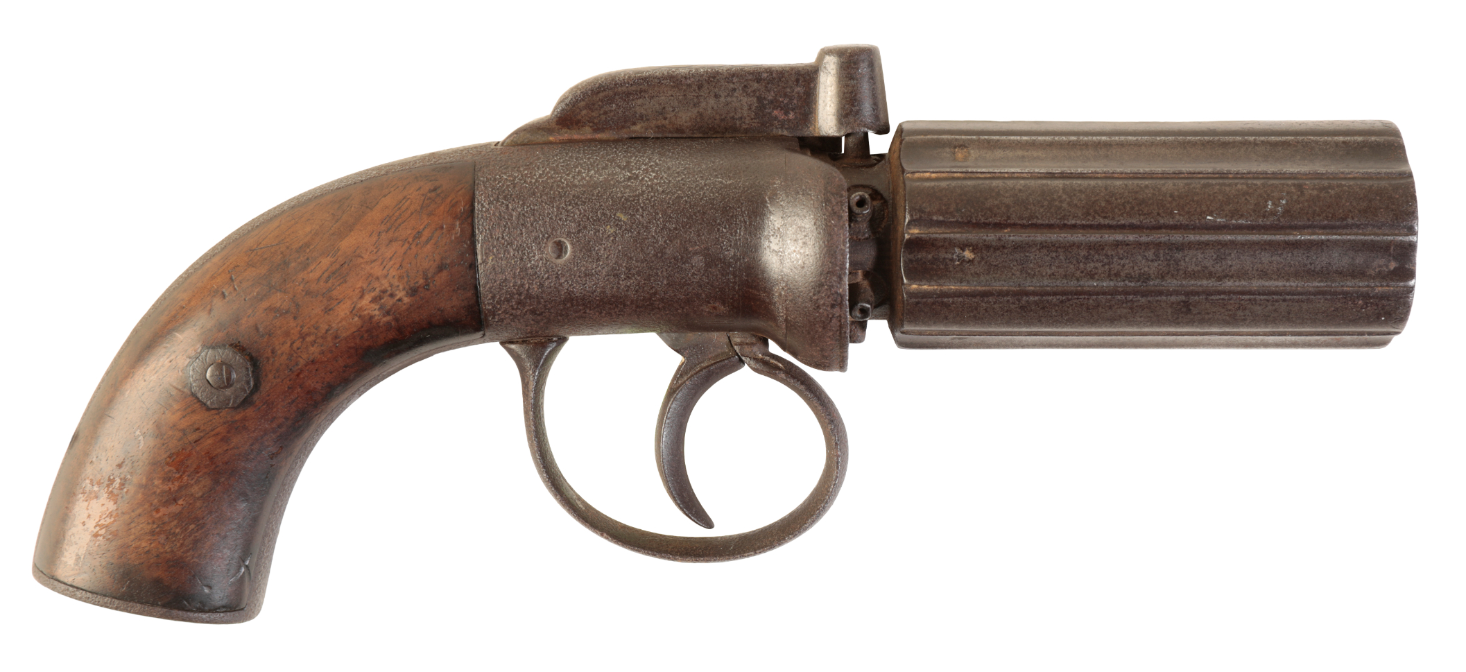 A PERCUSSION PEPPERBOX REVOLVER with