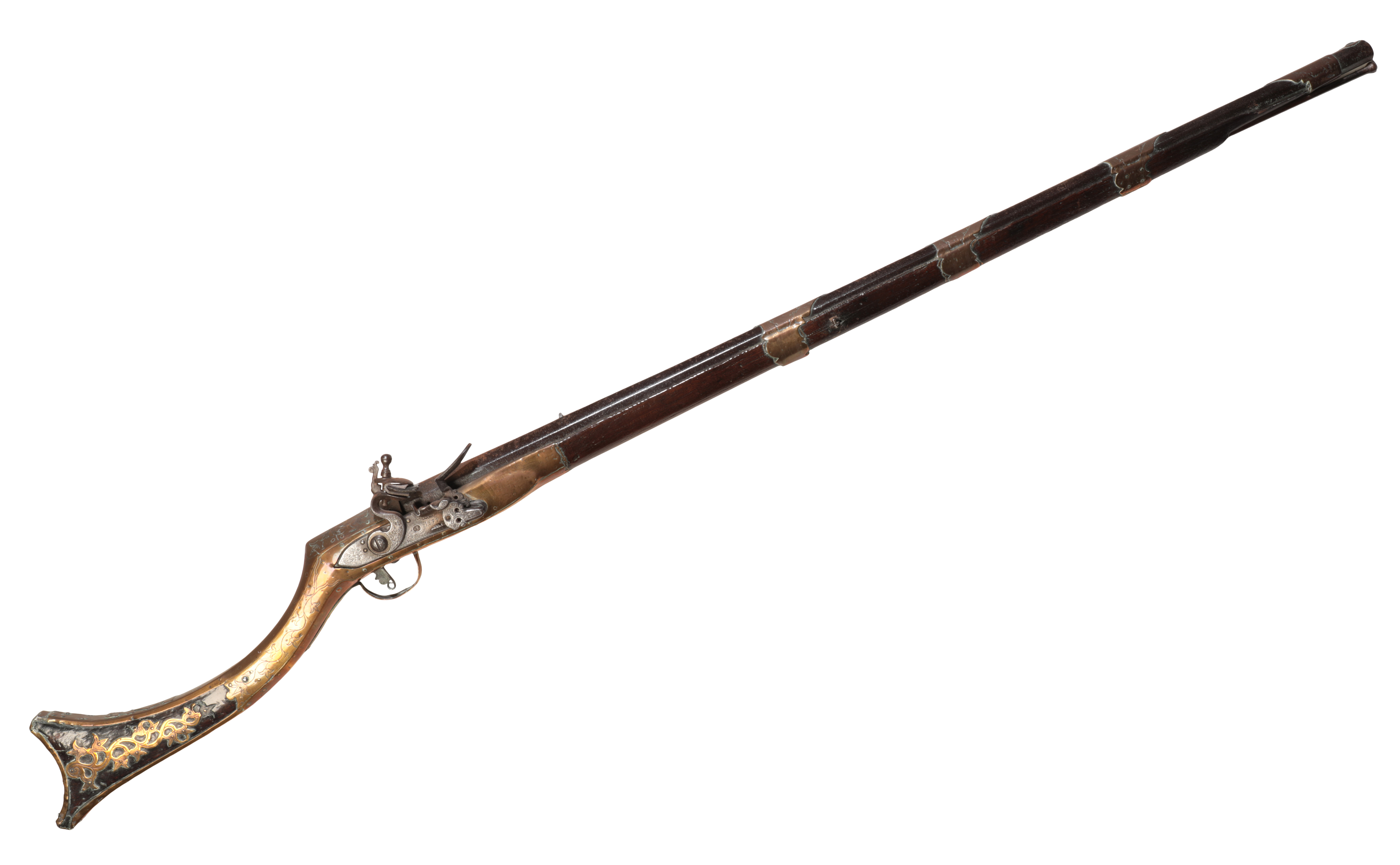 A FLINTLOCK MUSKET with a full 3ade44