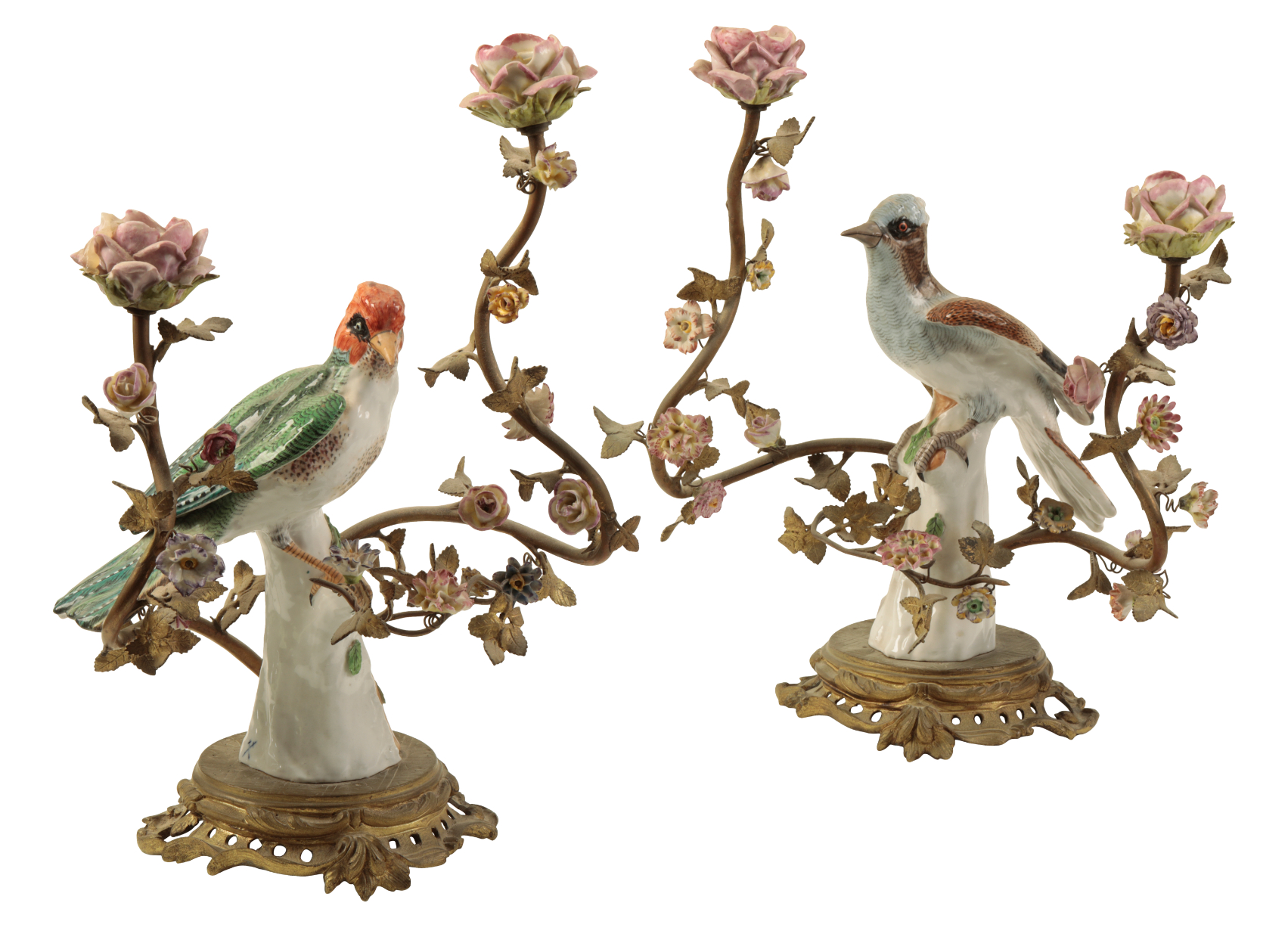 A PAIR OF SAMSON PORCELAIN CANDELABRA