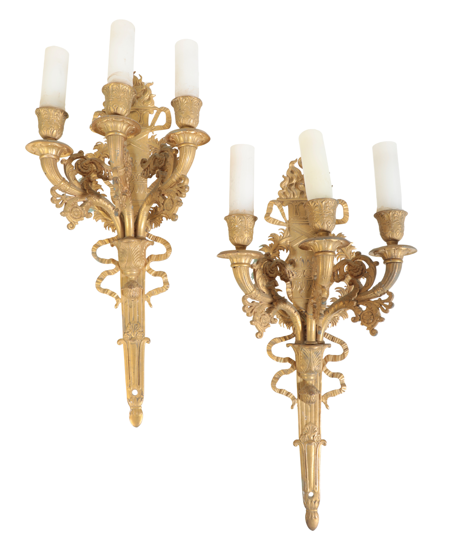 A PAIR OF EMPIRE GILT METAL WALL 3adf61