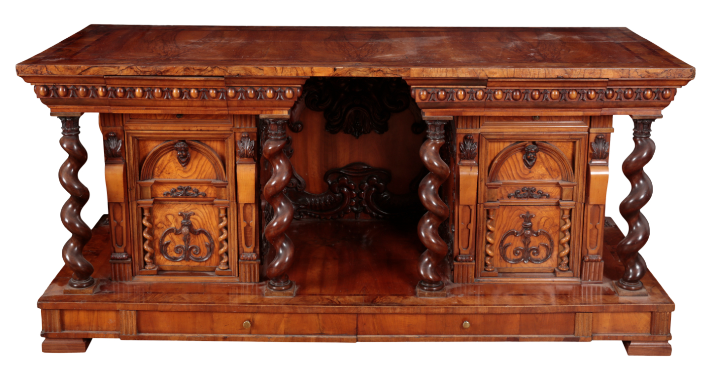 AN IMPRESSIVE RENAISSANCE REVIVAL WALNUT