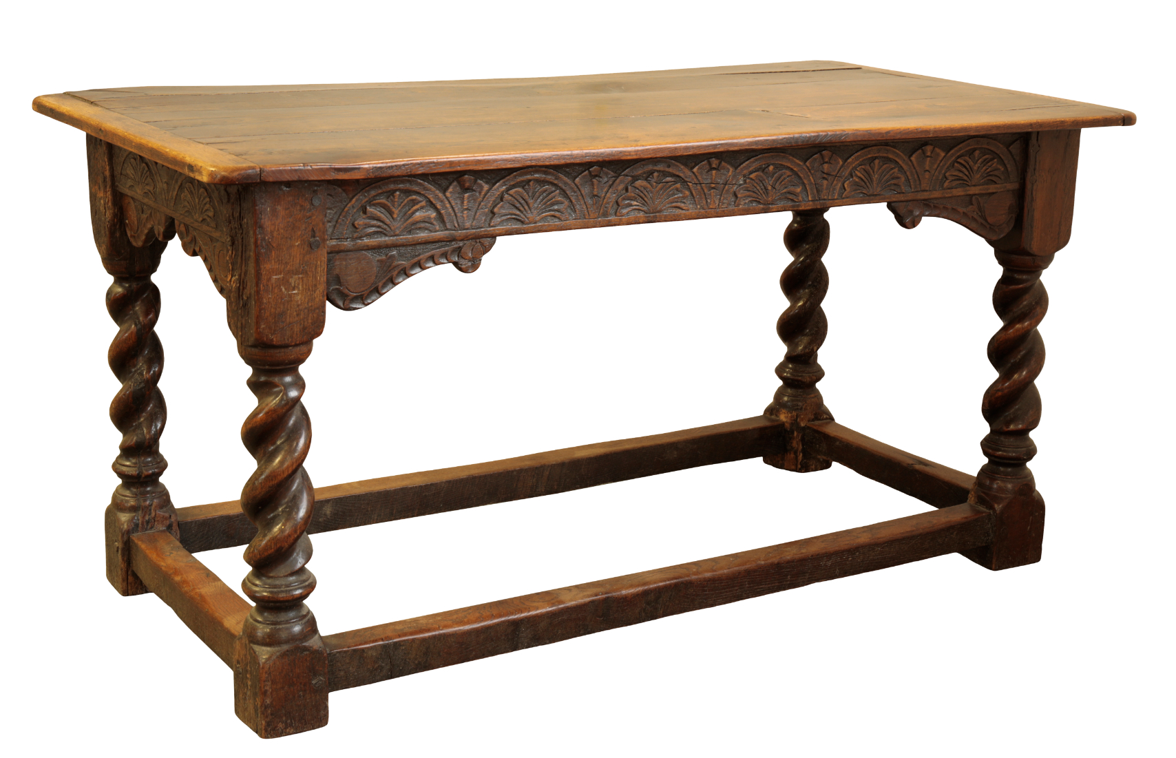 AN OAK REFECTORY TABLE 17th century,